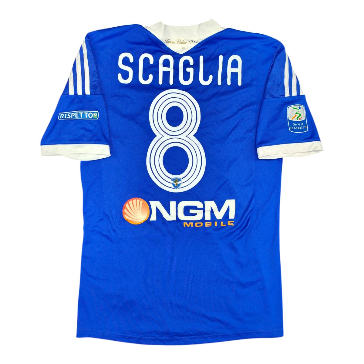 Brescia 2013-14 maglia Adidas home #8 Scaglia matchworn