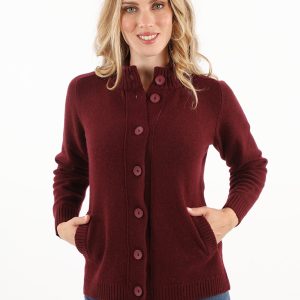 Bomber in lana da donna con bottoni, tasche e collo a lupetto – Bomber Bibi