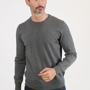 Girocollo da uomo in pura lana merinos pettinata