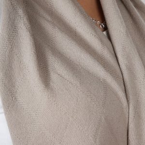 Sciarpa unisex lavorata a rombi in puro cashmere pettinato